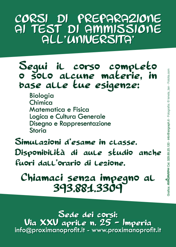 Corsi preparatori ai test di ammissione università